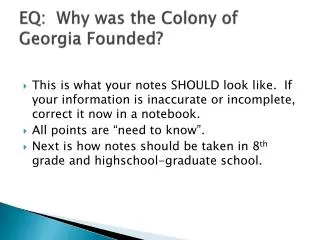 EQ: Why was the Colony of Georgia Founded?