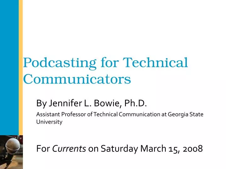 podcasting for technical communicators