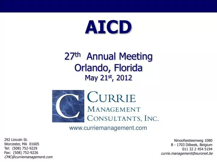 aicd 27 th annual meeting orlando florida may 21 st 2012
