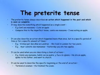 The preterite tense