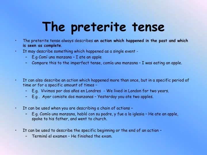 the preterite tense