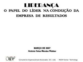 lideran a o papel do l der na condu o da empresa de resultados