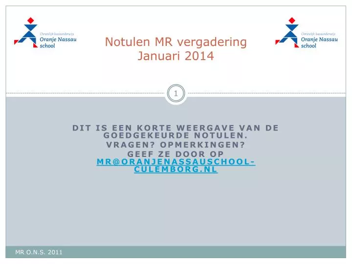 notulen mr vergadering januari 2014