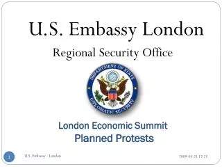 London Economic Summit Planned Protests