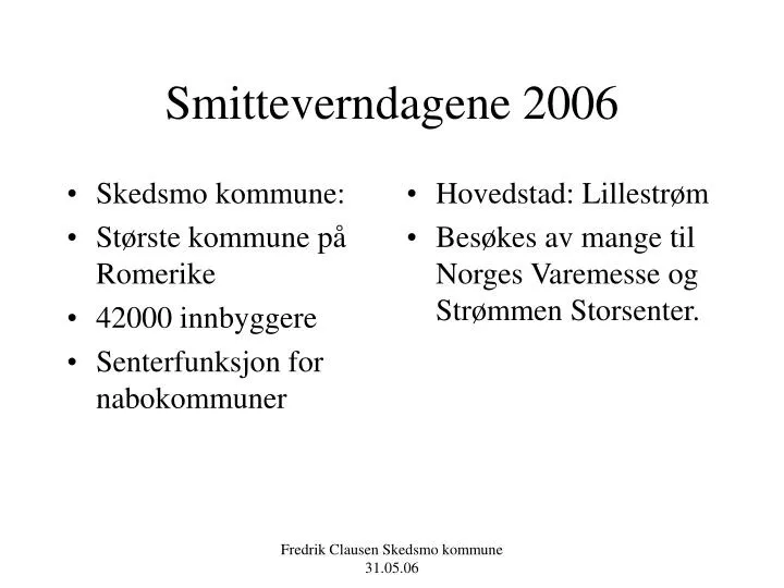 smitteverndagene 2006