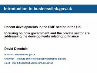 Introduction to businesslink.uk