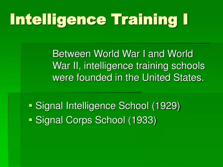 intelligence training i