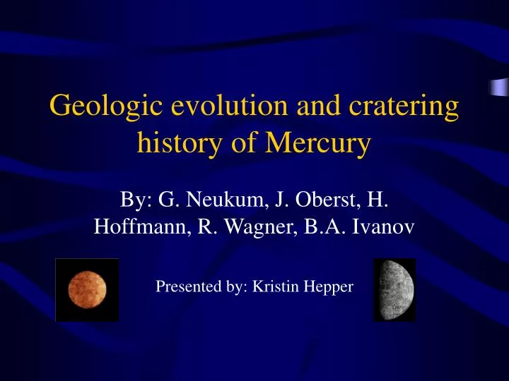 geologic evolution and cratering history of mercury