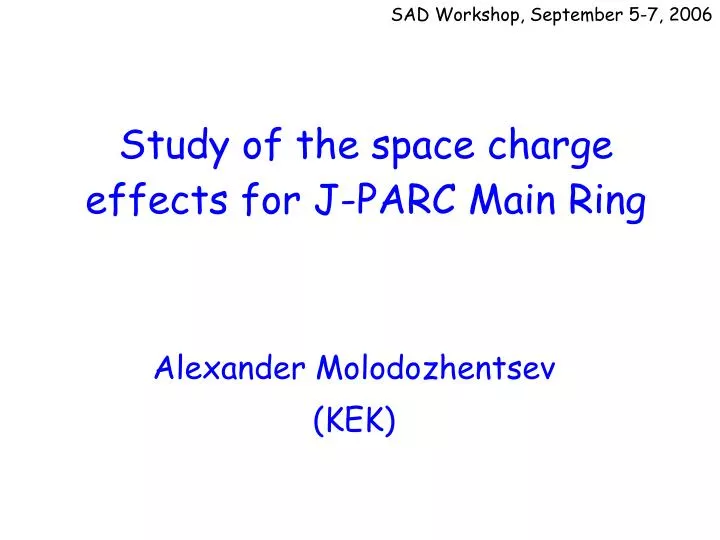 study of the space charge effects for j parc main ring