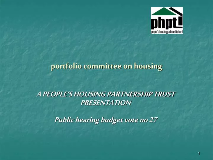 portfolio committee on housing