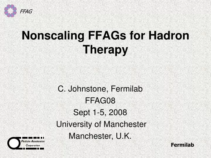 nonscaling ffags for hadron therapy