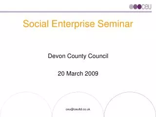 Social Enterprise Seminar