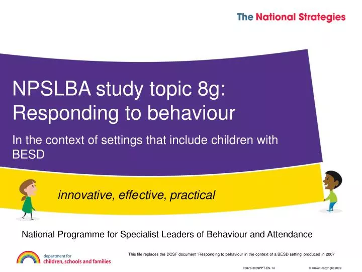 npslba study topic 8g responding to behaviour