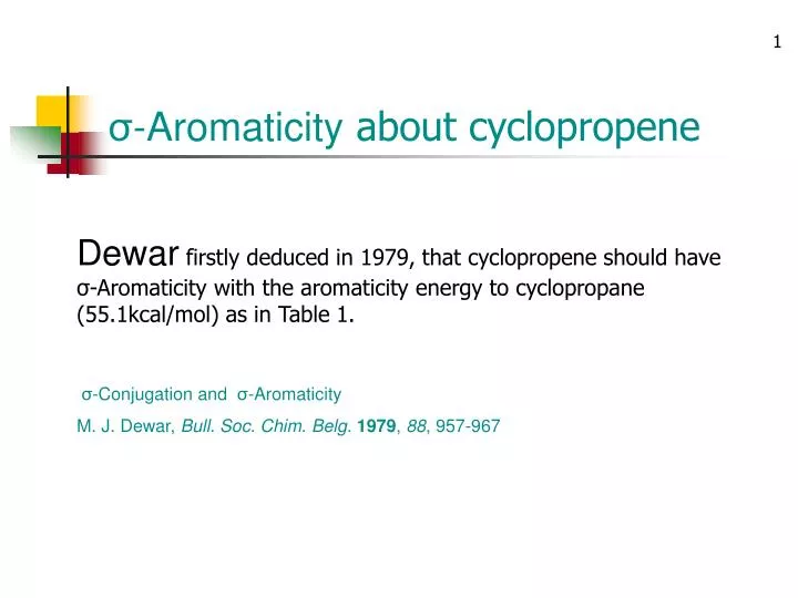 aromaticity about cyclopropene