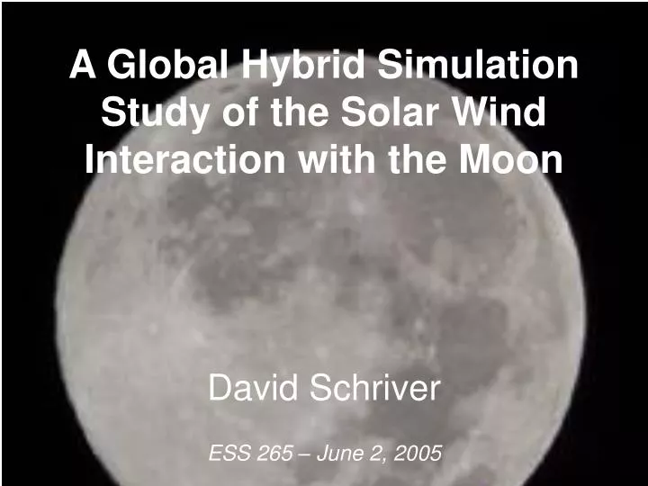 a global hybrid simulation study of the solar wind interaction with the moon