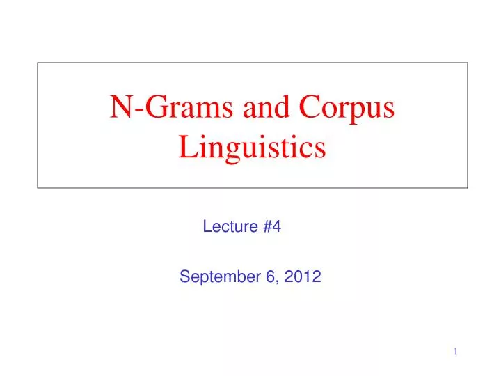 n grams and corpus linguistics