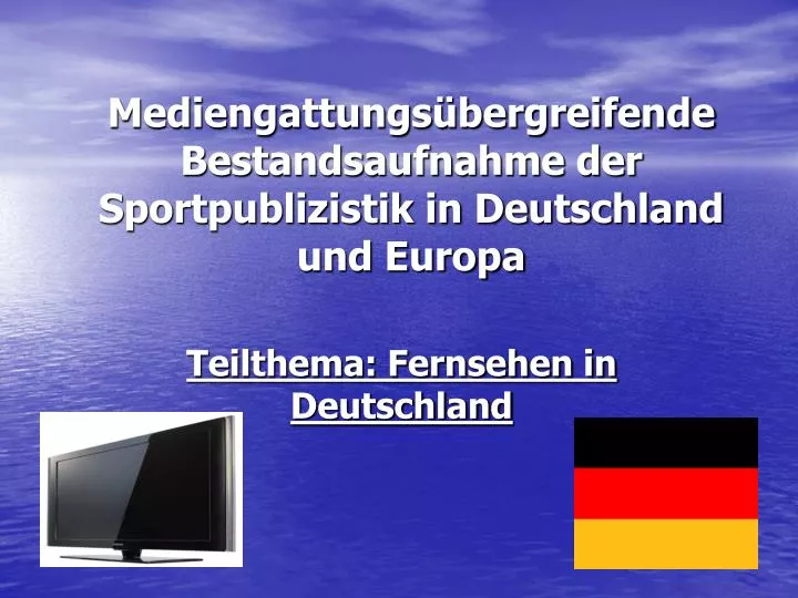 mediengattungs bergreifende bestandsaufnahme der sportpublizistik in deutschland und europa