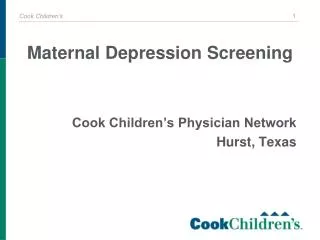 Maternal Depression Screening