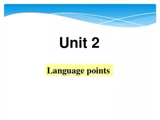 Language points
