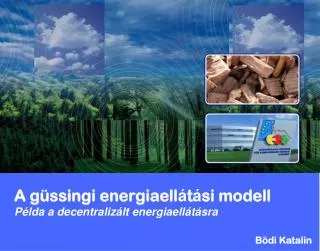 A güssingi energiaell á t á si modell Példa a decentralizált energiaellátásra