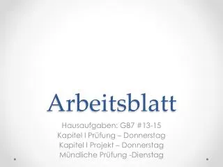 arbeitsblatt