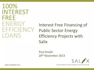 100% INTEREST FREE ENERGY EFFICIENCY LOANS