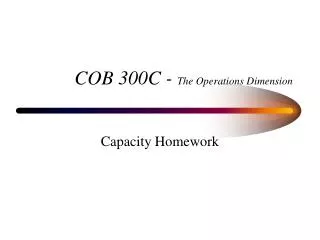 COB 300C - The Operations Dimension