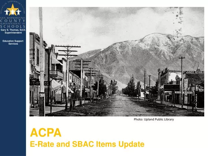acpa e rate and sbac items update