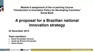 A proposal for a Brazilian national innovation strategy