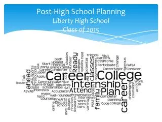 Post-High School Planning Liberty High School Class of 2015