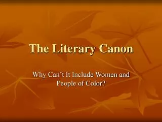 The Literary Canon