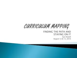 CURRICULUM MAPPING