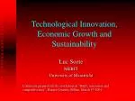 Technological Innovation, Economic Growth and Sustainability