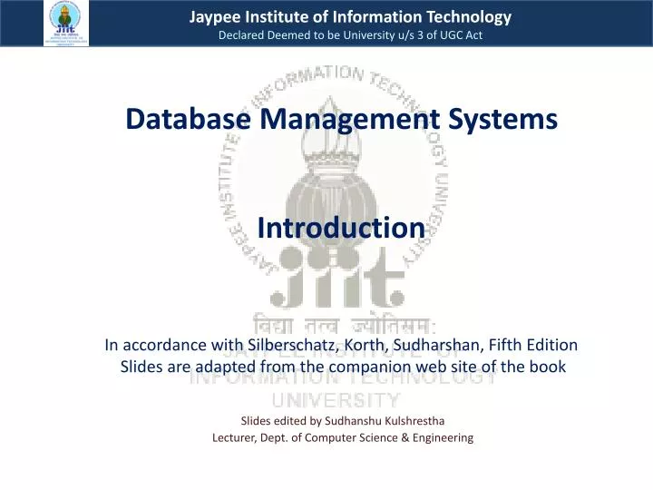 slides edited by sudhanshu kulshrestha lecturer dept of computer science engineering