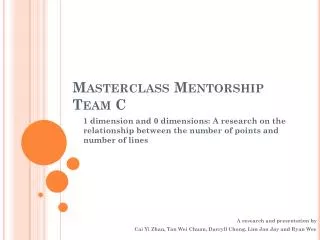 Masterclass Mentorship Team C