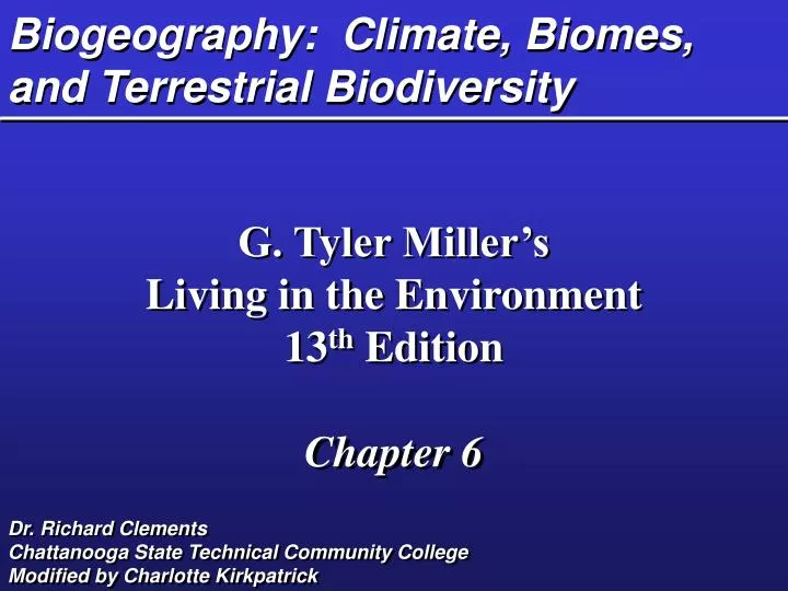 biogeography climate biomes and terrestrial biodiversity
