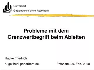 probleme mit dem grenzwertbegriff beim ableiten
