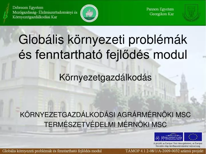 glob lis k rnyezeti probl m k s fenntarthat fejl d s modul