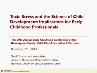 Toxic Stress and the Science of Child Development: Implications for Early Childhood Professionals