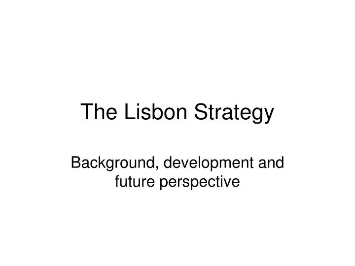 the lisbon strategy