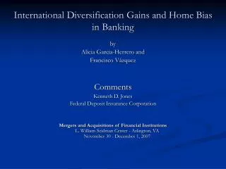 International Diversification Gains and Home Bias in Banking