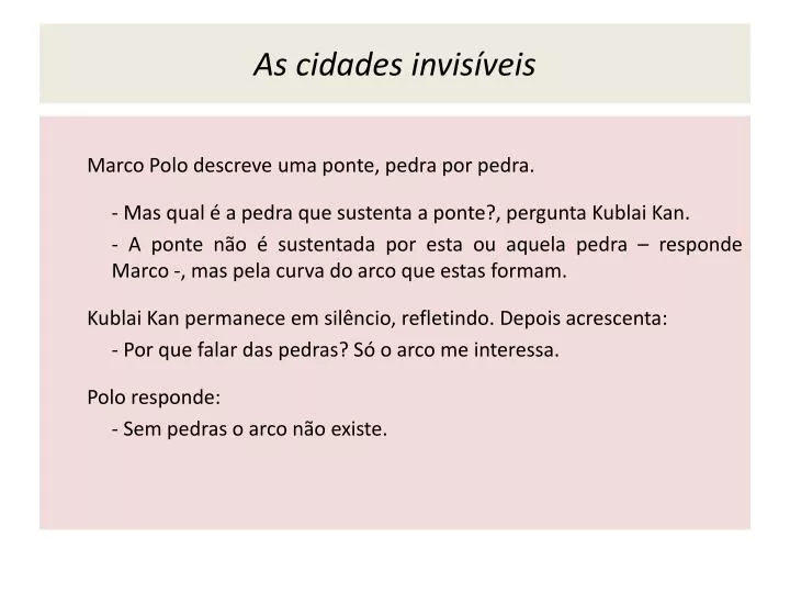 as cidades invis veis