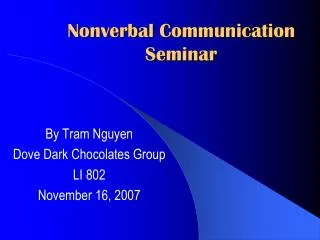 Nonverbal Communication Seminar