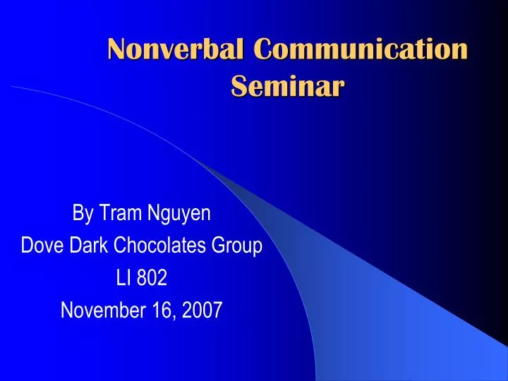 nonverbal communication seminar