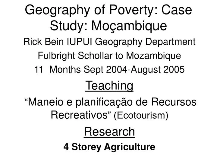 geography of poverty case study mo ambique