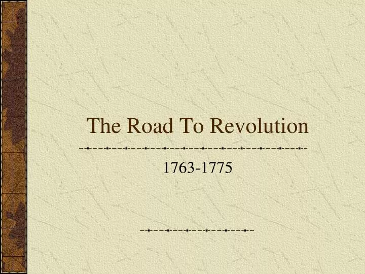 the road to revolution