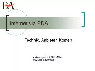 internet via pda