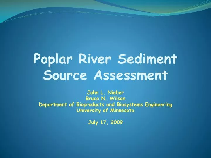 poplar river sediment source assessment