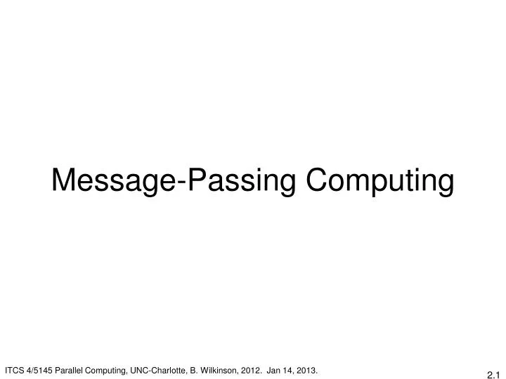 message passing computing