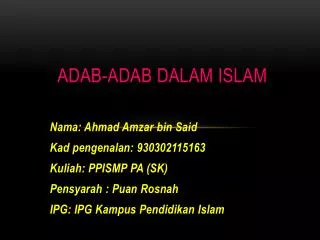 adab adab dalam islam